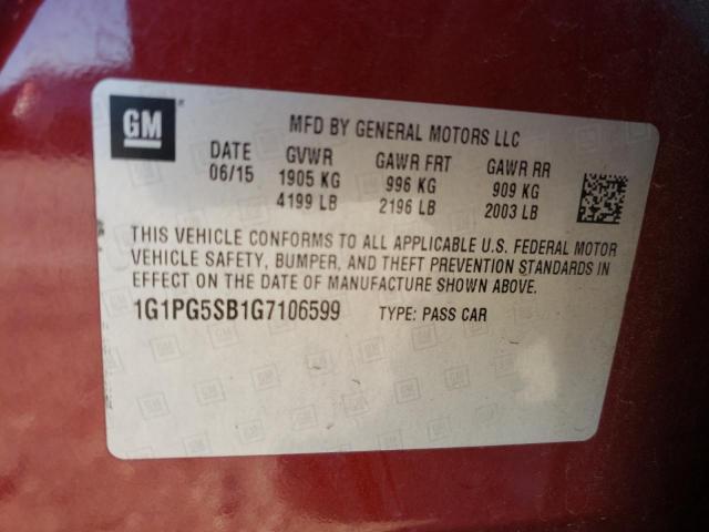 Photo 9 VIN: 1G1PG5SB1G7106599 - CHEVROLET CRUZE LIMI 