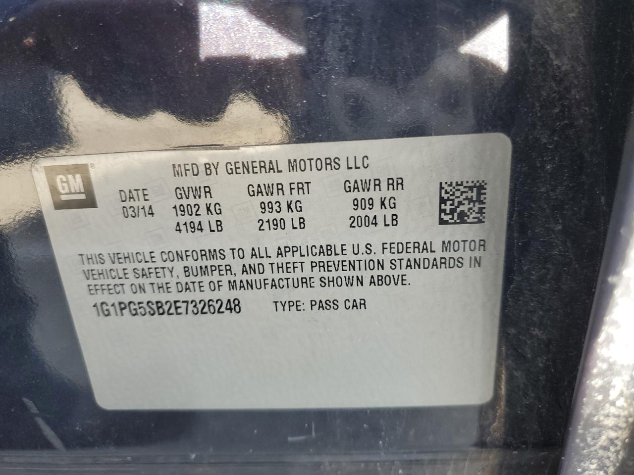 Photo 11 VIN: 1G1PG5SB2E7326248 - CHEVROLET CRUZE 