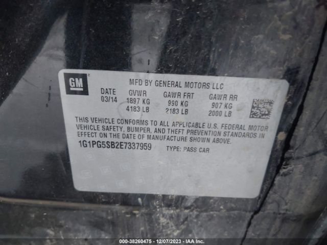 Photo 8 VIN: 1G1PG5SB2E7337959 - CHEVROLET CRUZE 