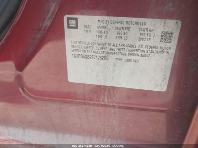 Photo 8 VIN: 1G1PG5SB2F7128206 - CHEVROLET CRUZE 