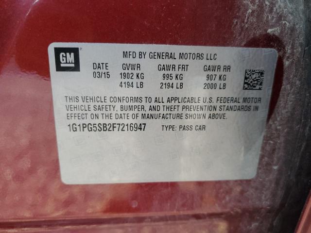 Photo 12 VIN: 1G1PG5SB2F7216947 - CHEVROLET CRUZE LTZ 