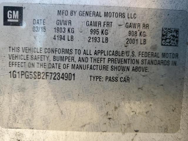 Photo 12 VIN: 1G1PG5SB2F7234901 - CHEVROLET CRUZE LTZ 