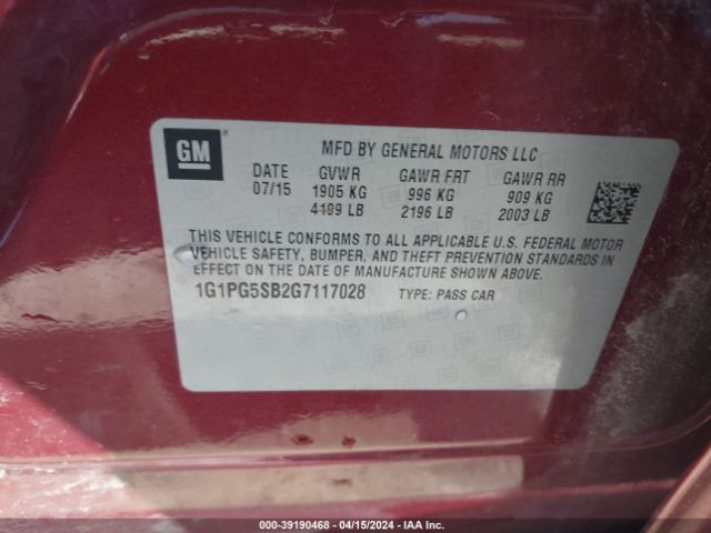 Photo 8 VIN: 1G1PG5SB2G7117028 - CHEVROLET CRUZE LIMITED 