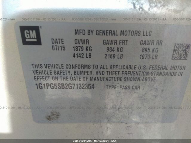 Photo 8 VIN: 1G1PG5SB2G7132354 - CHEVROLET CRUZE LIMITED 