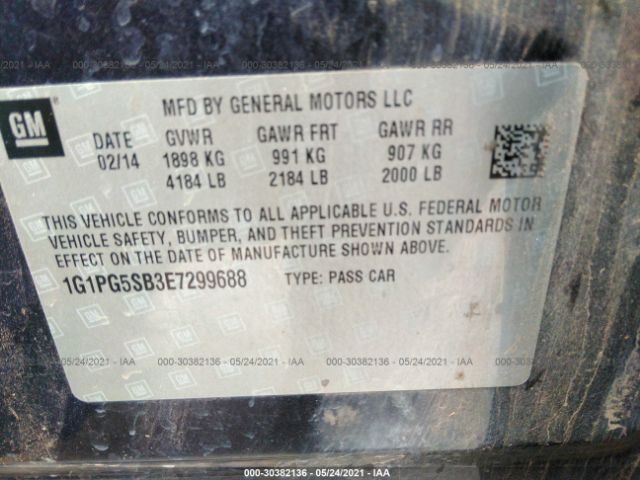 Photo 8 VIN: 1G1PG5SB3E7299688 - CHEVROLET CRUZE 