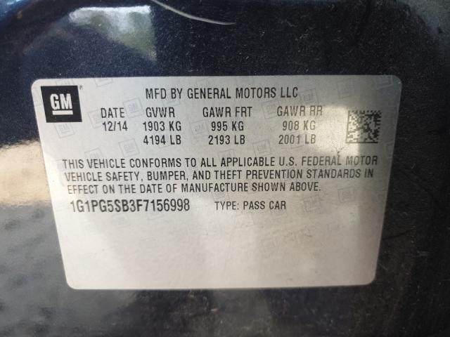 Photo 9 VIN: 1G1PG5SB3F7156998 - CHEVROLET CRUZE L 