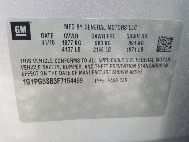 Photo 9 VIN: 1G1PG5SB3F7164499 - CHEVROLET CRUZE LTZ 