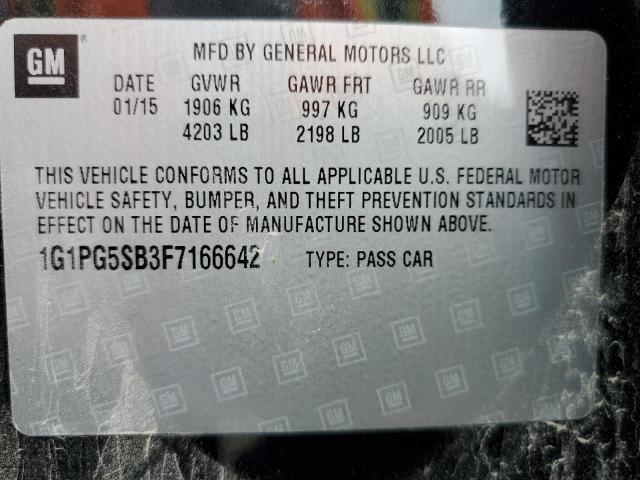 Photo 9 VIN: 1G1PG5SB3F7166642 - CHEVROLET CRUZE LTZ 