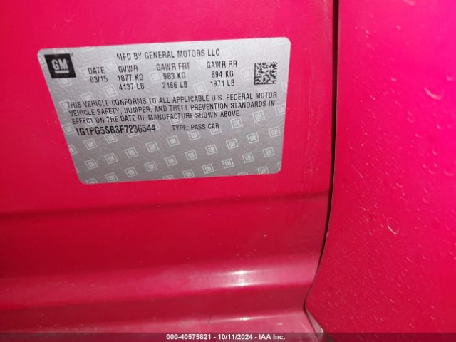 Photo 8 VIN: 1G1PG5SB3F7236544 - CHEVROLET CRUZE 