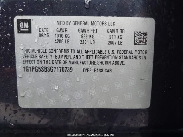 Photo 8 VIN: 1G1PG5SB3G7170739 - CHEVROLET CRUZE LIMITED 