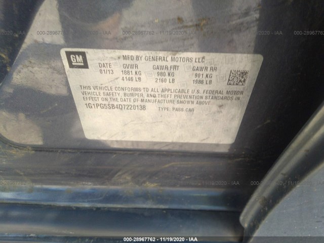 Photo 8 VIN: 1G1PG5SB4D7220138 - CHEVROLET CRUZE 