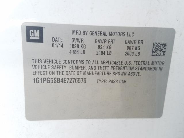 Photo 9 VIN: 1G1PG5SB4E7276579 - CHEVROLET CRUZE LTZ 