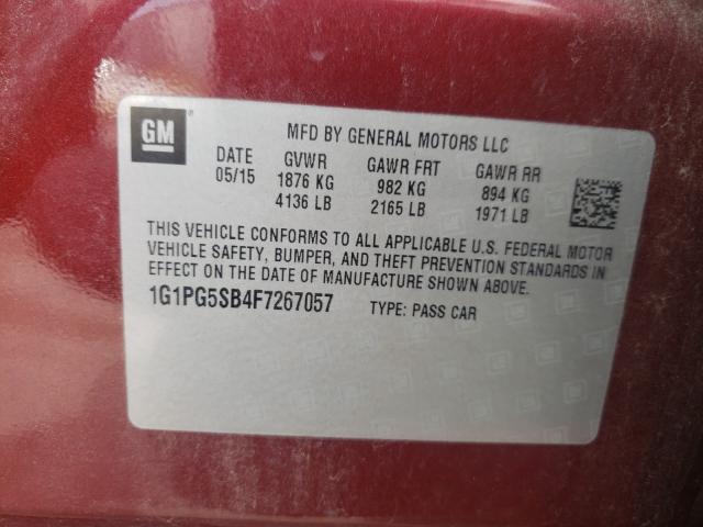 Photo 9 VIN: 1G1PG5SB4F7267057 - CHEVROLET CRUZE LTZ 