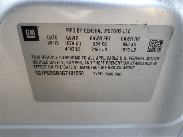 Photo 12 VIN: 1G1PG5SB4G7101560 - CHEVROLET CRUZE 