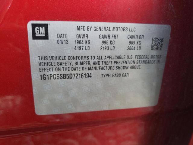 Photo 11 VIN: 1G1PG5SB5D7216194 - CHEVROLET CRUZE LTZ 