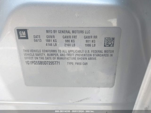 Photo 8 VIN: 1G1PG5SB5D7295771 - CHEVROLET CRUZE 