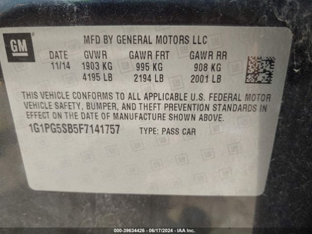 Photo 8 VIN: 1G1PG5SB5F7141757 - CHEVROLET CRUZE 