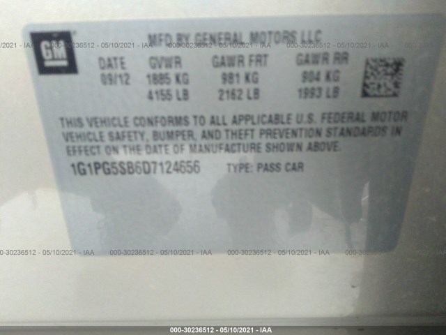 Photo 8 VIN: 1G1PG5SB6D7124656 - CHEVROLET CRUZE 