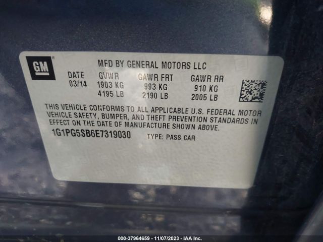 Photo 8 VIN: 1G1PG5SB6E7319030 - CHEVROLET CRUZE 