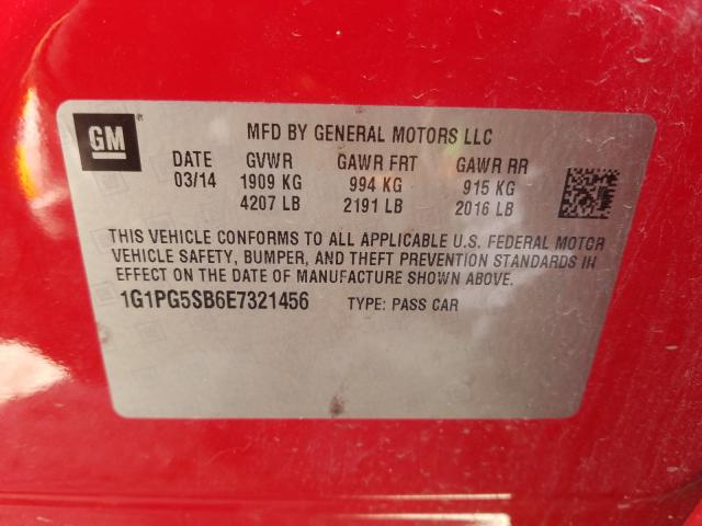 Photo 9 VIN: 1G1PG5SB6E7321456 - CHEVROLET CRUZE LTZ 