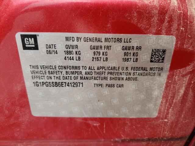 Photo 9 VIN: 1G1PG5SB6E7412971 - CHEVROLET CRUZE LTZ 