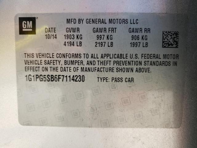 Photo 9 VIN: 1G1PG5SB6F7114230 - CHEVROLET CRUZE LTZ 