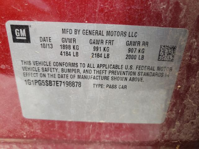 Photo 9 VIN: 1G1PG5SB7E7198878 - CHEVROLET CRUZE LTZ 