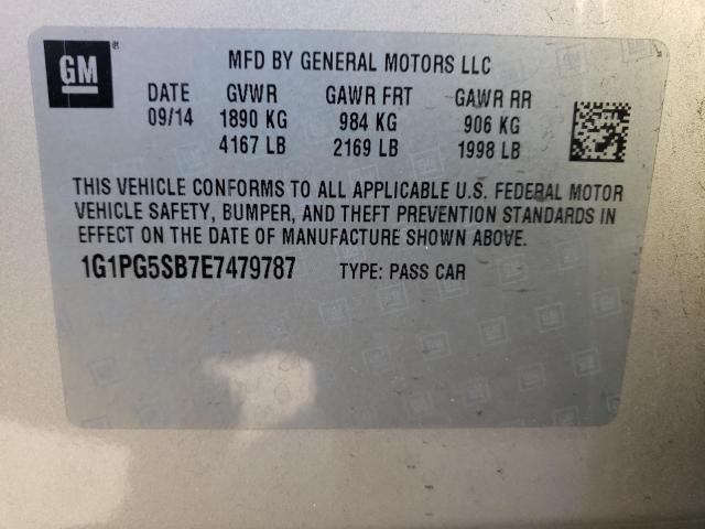 Photo 9 VIN: 1G1PG5SB7E7479787 - CHEVROLET CRUZE LTZ 