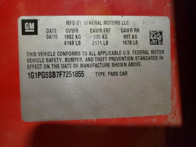 Photo 11 VIN: 1G1PG5SB7F7251855 - CHEVROLET CRUZE LTZ 