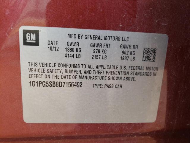 Photo 11 VIN: 1G1PG5SB8D7156492 - CHEVROLET CRUZE LTZ 