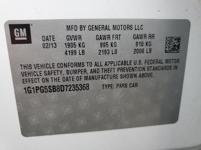 Photo 11 VIN: 1G1PG5SB8D7235368 - CHEVROLET CRUZE LTZ 