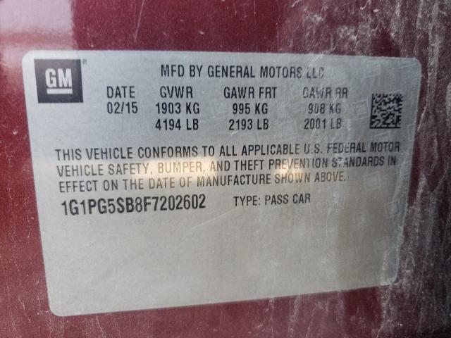 Photo 11 VIN: 1G1PG5SB8F7202602 - CHEVROLET CRUZE LTZ 