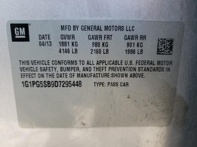 Photo 9 VIN: 1G1PG5SB9D7295448 - CHEVROLET CRUZE LTZ 