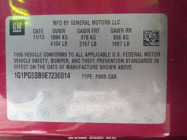 Photo 8 VIN: 1G1PG5SB9E7236014 - CHEVROLET CRUZE 