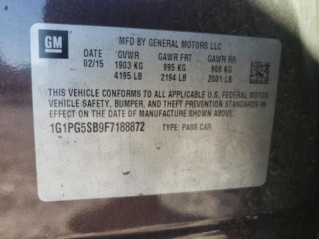 Photo 9 VIN: 1G1PG5SB9F7188872 - CHEVROLET CRUZE LTZ 