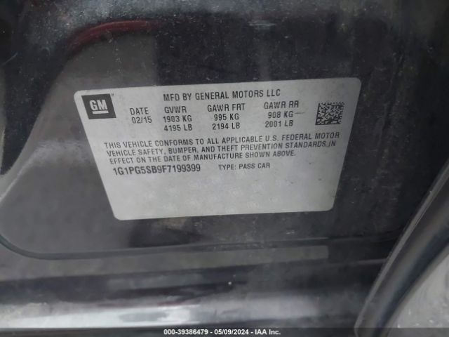 Photo 8 VIN: 1G1PG5SB9F7199399 - CHEVROLET CRUZE 