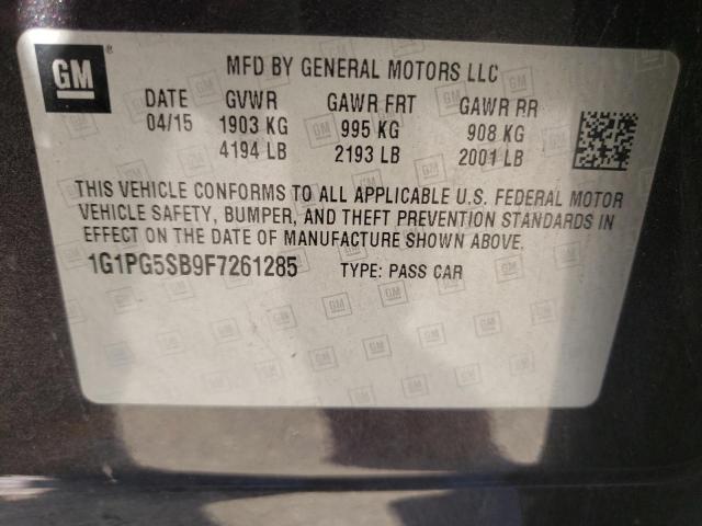 Photo 9 VIN: 1G1PG5SB9F7261285 - CHEVROLET CRUZE LTZ 