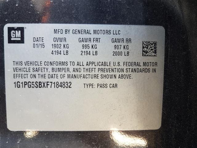 Photo 9 VIN: 1G1PG5SBXF7184832 - CHEVROLET CRUZE LTZ 