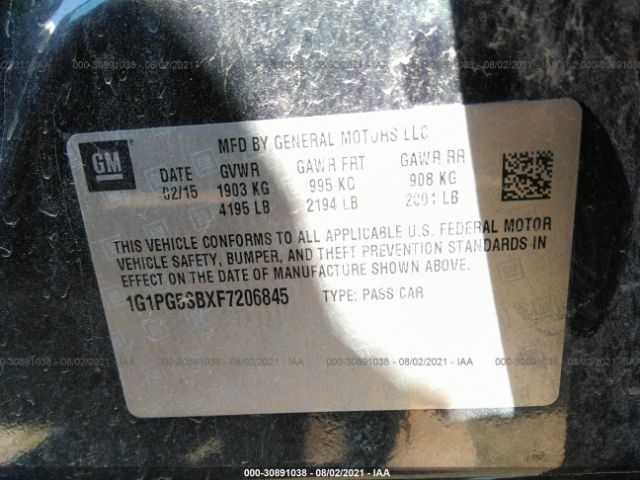 Photo 8 VIN: 1G1PG5SBXF7206845 - CHEVROLET CRUZE 