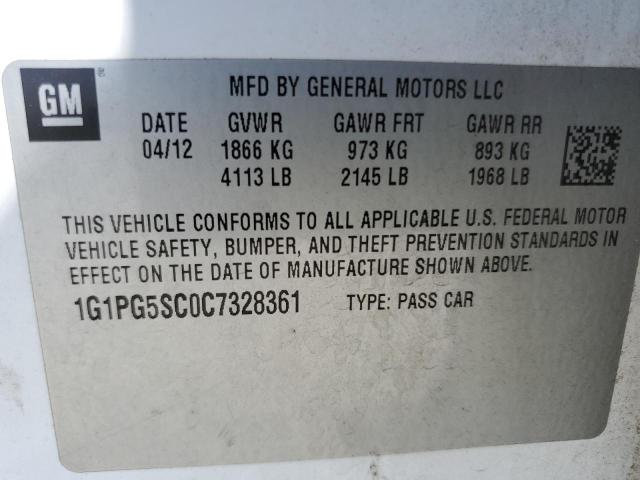 Photo 11 VIN: 1G1PG5SC0C7328361 - CHEVROLET CRUZE 