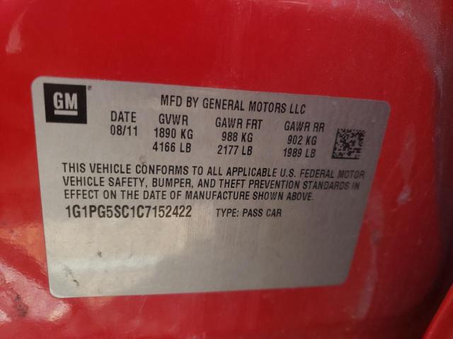 Photo 9 VIN: 1G1PG5SC1C7152422 - CHEVROLET CRUZE LT 