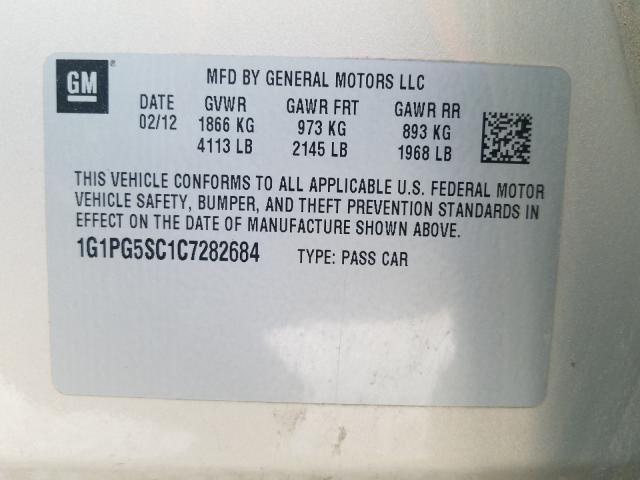 Photo 9 VIN: 1G1PG5SC1C7282684 - CHEVROLET CRUZE LT 