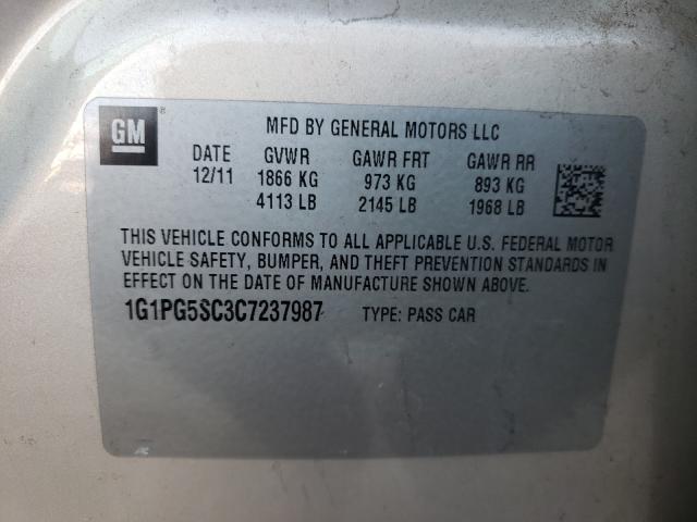 Photo 9 VIN: 1G1PG5SC3C7237987 - CHEVROLET CRUZE LT 