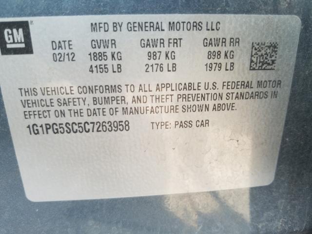 Photo 9 VIN: 1G1PG5SC5C7263958 - CHEVROLET CRUZE LT 