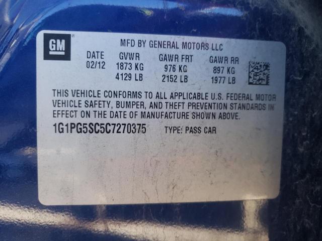 Photo 12 VIN: 1G1PG5SC5C7270375 - CHEVROLET CRUZE 