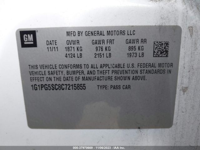 Photo 8 VIN: 1G1PG5SC8C7215855 - CHEVROLET CRUZE 