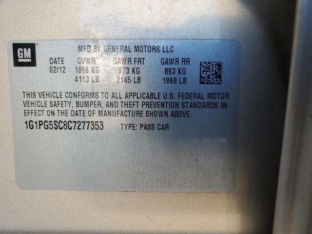 Photo 9 VIN: 1G1PG5SC8C7277353 - CHEVROLET CRUZE LT 