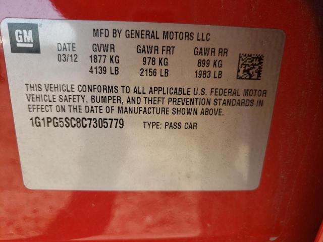 Photo 9 VIN: 1G1PG5SC8C7305779 - CHEVROLET CRUZE 