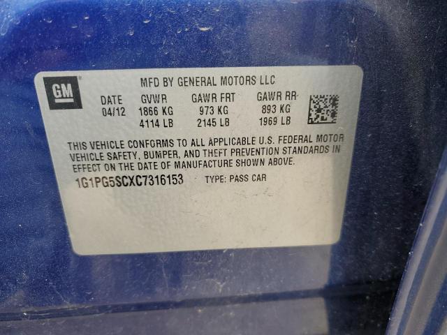 Photo 12 VIN: 1G1PG5SCXC7316153 - CHEVROLET CRUZE 