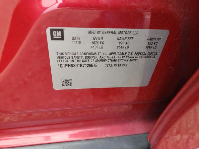 Photo 11 VIN: 1G1PH5S91B7129979 - CHEVROLET CRUZE 